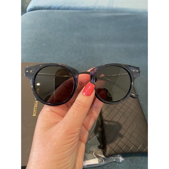 $ 690. BOTTEGA VENETA Novelty Blue Black Smoke Unisex Sunglasses BV006S-3000